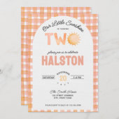 Unser kleiner Sonnenschein ist zwei | Boho Birthda Einladung (Vorne/Hinten)