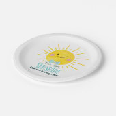 Unser kleiner Sonnenschein Junge Blue Bow Krawatte Pappteller (Schrägansicht)