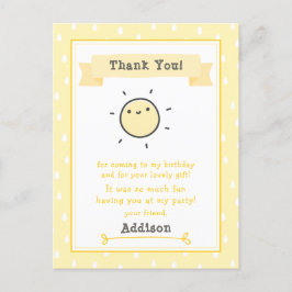 Unser kleiner Sonnenschein-Kindergeburtstag danke  Postkarte