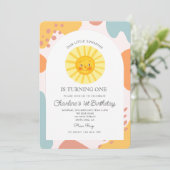 Unser kleiner Sonnenschein macht eine Sonne am 1. Einladung (Stehend Vorderseite)