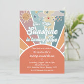 Unser kleiner Sonnenschein macht einen 2. Geburtst Einladung (Stehend Vorderseite)