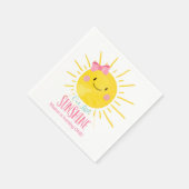 Unser kleiner Sonnenschein Pink Girl Bow Sommer Ge Serviette (Ecke)