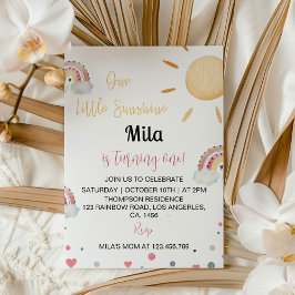 Unser kleiner Sonnenschein-Regenbogen zum 1. Gebur Einladung