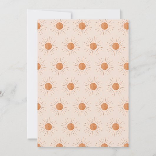 Unser kleiner Sonnenschein Retro Minimal 1. Geburt Einladung (Rückseite)