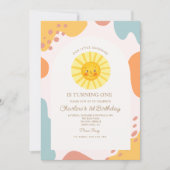 Unser kleiner Sonnenschein Retro Minimal 1. Geburt Einladung (Vorderseite)