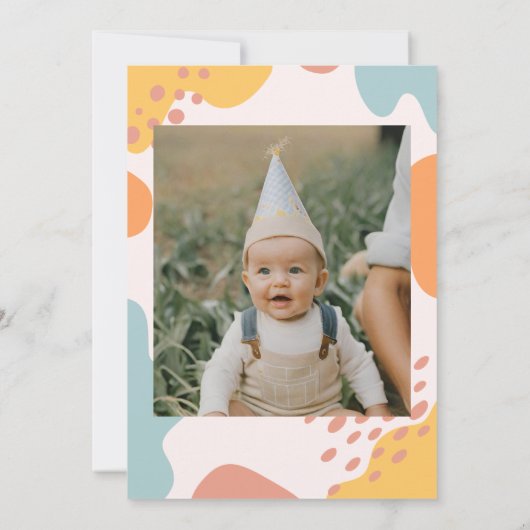 Unser kleiner Sonnenschein Retro Minimal 1. Geburt Einladung (Rückseite)