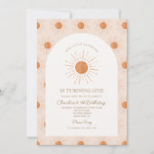 Unser kleiner Sonnenschein Retro Minimal 1. Geburt Einladung (Vorderseite)