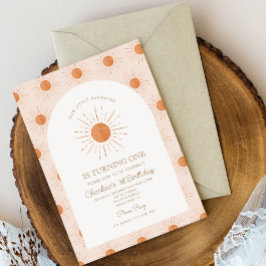 Unser kleiner Sonnenschein Retro Minimal 1. Geburt Einladung