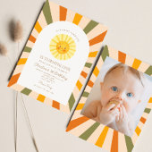 Unser kleiner Sonnenschein Retro Minimal 1. Geburt Einladung