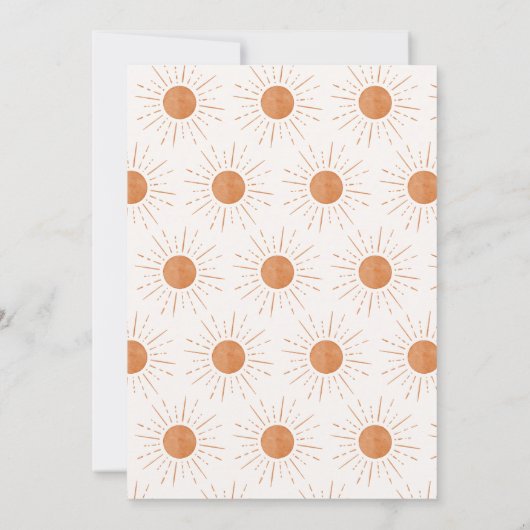 Unser kleiner Sonnenschein Retro Minimal 1. Geburt Einladung (Rückseite)