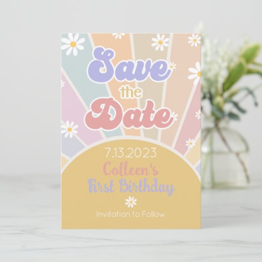 Unser kleiner Sonnenschein Save the Date (Stehend Vorderseite)