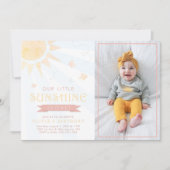 Unser kleiner Sonnenschein-Schmetterling zum Gebur Einladung (Vorderseite)