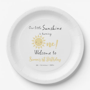 Unser kleiner Sonnenschein wird ein süßer Geburtst Pappteller