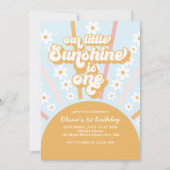 Unser kleiner Sunshine boho blumengeschmückter Geb Einladung (Vorderseite)