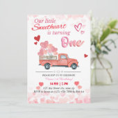 Unser kleiner Süße dreht sich um eins Einladung (Stehend Vorderseite)