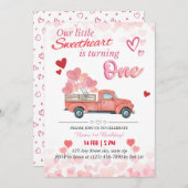 Unser kleiner Süße dreht sich um eins Einladung (Vorne/Hinten)