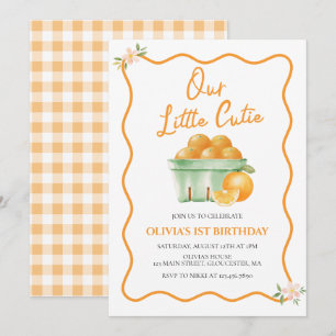 Unser kleiner Süßer orangefarbener Geburtstag Einladung