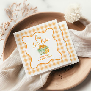 Unser kleiner Süßer orangefarbener Geburtstag Serviette