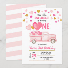 Unser kleiner Sweetheart Valentine Geburtstag Einladung