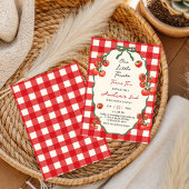 Unser kleiner Tomato Red Gingham wird zwei Geburts Einladung