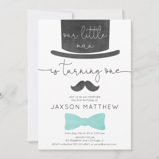 Unser kleiner, türkisfarbener Aqua-Junge 1. Geburt Einladung (Vorderseite)