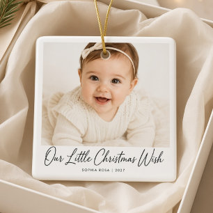 Unser kleiner Weihnachtswunsch Personalisiertes Ba Keramikornament