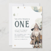 Unser kleiner Zauberer ist eins Einladung (Vorderseite)