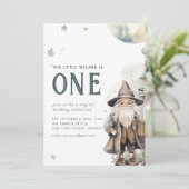 Unser kleiner Zauberer ist eins Einladung (Stehend Vorderseite)