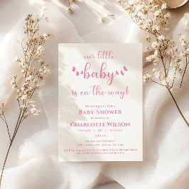 Unser kleines Baby ist unterwegs mit einer Babydus Einladung