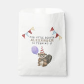 Unser kleines Biber 1. Geburtstag Party Geschenktütchen (Vorderseite)