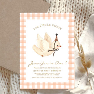 Unser kleines Birdie Watercolor Minimal Baby Gebur Einladung