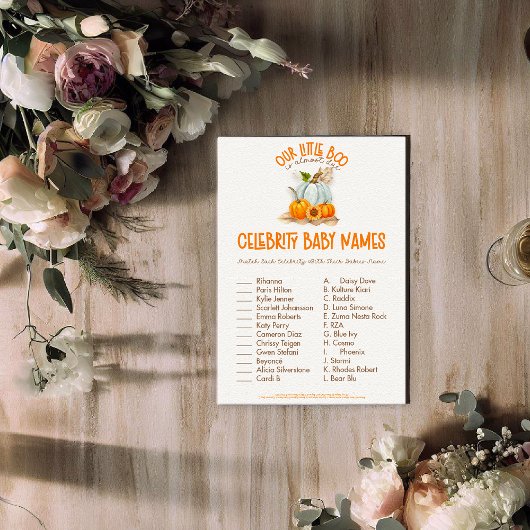 Unser kleines Boo Baby Shower Celebrity Babies Gam Begleitkarte