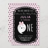 Unser kleines Boo Girl zum ersten Geburtstag Einladung (Vorne/Hinten)