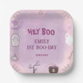 Unser kleines Boo Halloween 1. Geburtstag Pappteller (Vorderseite)