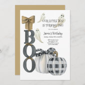 Unser kleines Boo Halloween 2. Geburtstag Einladung (Vorne/Hinten)