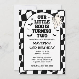 Unser kleines Boo Halloween 2. Geburtstag Einladung