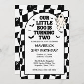 Unser kleines Boo Halloween 2. Geburtstag Einladung (Vorne/Hinten)