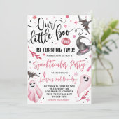 Unser kleines Boo Halloween 2. Geburtstag Einladung (Stehend Vorderseite)