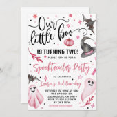 Unser kleines Boo Halloween 2. Geburtstag Einladung (Vorne/Hinten)