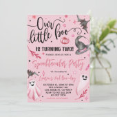 Unser kleines Boo Halloween 2. Geburtstag Einladung (Stehend Vorderseite)