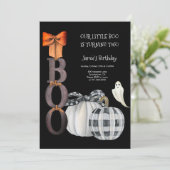 Unser kleines Boo Halloween 2. Geburtstag Einladung (Stehend Vorderseite)