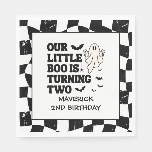 Unser kleines Boo Halloween 2. Geburtstag Serviette (Vorderseite)
