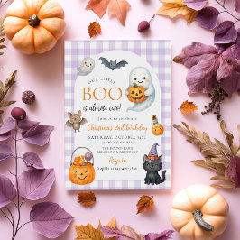 Unser kleines BOO Niedlich Ghost Halloween 2. Gebu Einladung