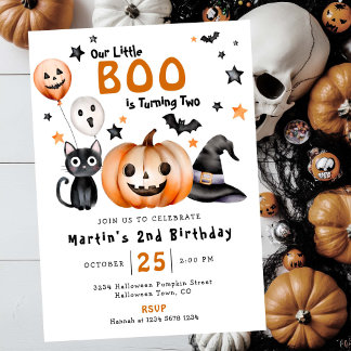 Unser kleines BOO Niedlich Halloween 2. Geburtstag Einladung