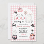 Unser kleines BOO Pink Ghost Halloween 2. Geburtst Einladung (Vorderseite)