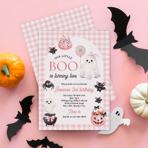 Unser kleines BOO Pink Ghost Halloween 2. Geburtst Einladung