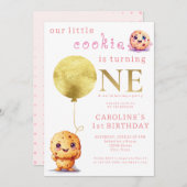 Unser kleines Cookie macht einen Niedlichen 1. Geb Einladung (Vorne/Hinten)