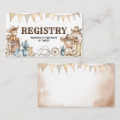 Unser kleines Cowboy Wild West Baby Duschregister Begleitkarte (Vorne/Hinten)