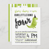 Unser kleines Dino Geburtstag Einladung Dinosaur T (Vorne/Hinten)