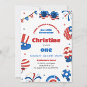 Unser kleines Firecracker 1. Geburtstag Party Einladung (Vorderseite)